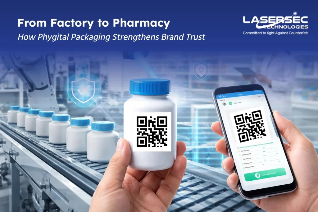 Phygital packaging system connecting factory to pharmacy for brand trust