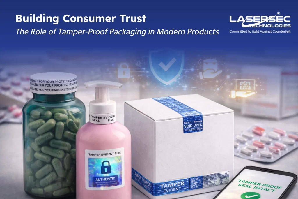 Tamper-evident packaging and secure seals protecting pharmaceutical and consumer products for brand protection